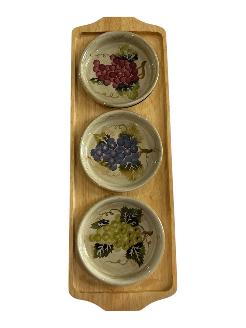 Tabletops Unlimited Cabernet Hand Painted Grape Design Serving Tray
